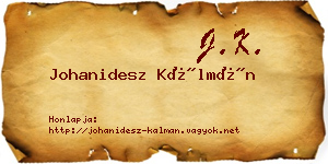 Johanidesz Kálmán névjegykártya