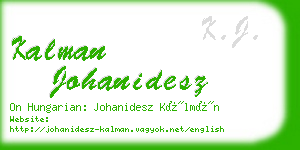 kalman johanidesz business card